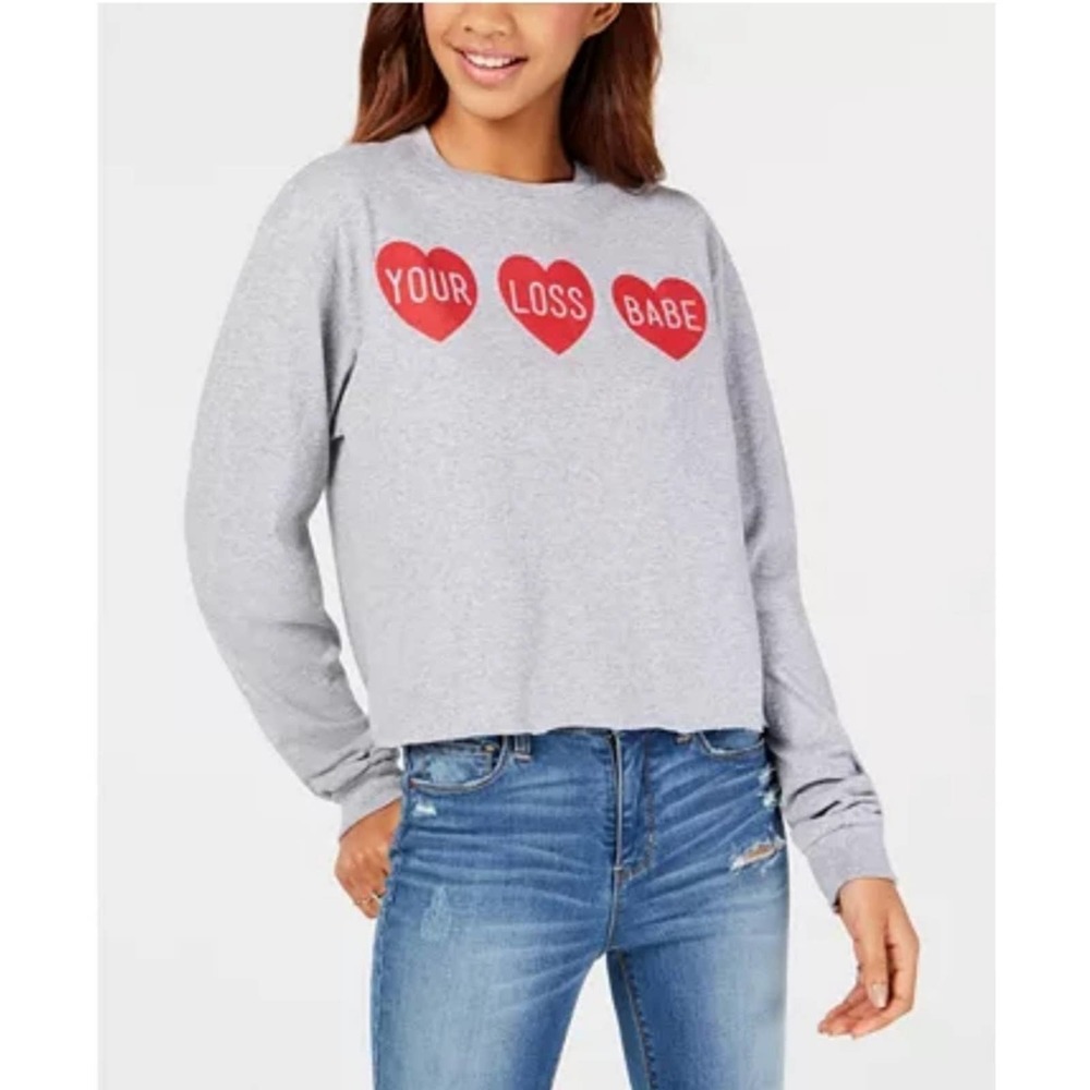FREEZE Your Loss Babe Crop Graphic Tee M